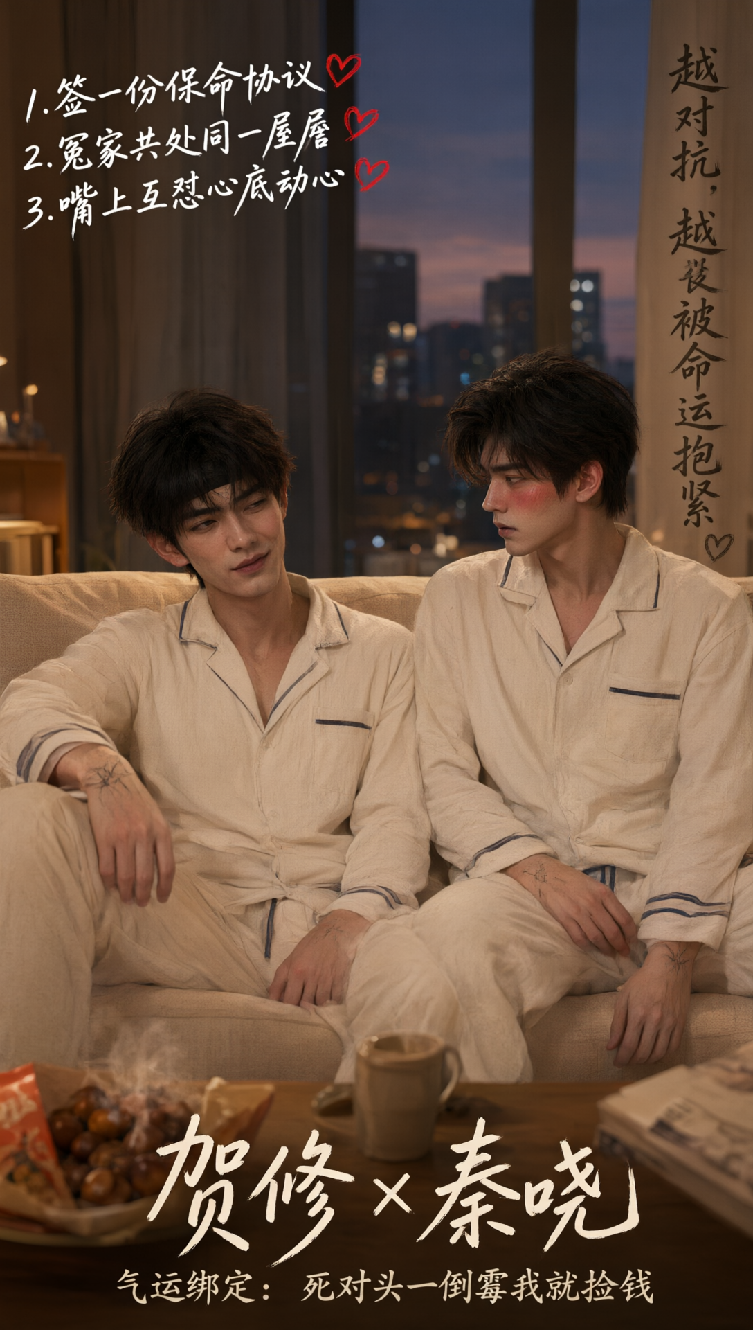 《倒霉死党同居了》漫剧海报